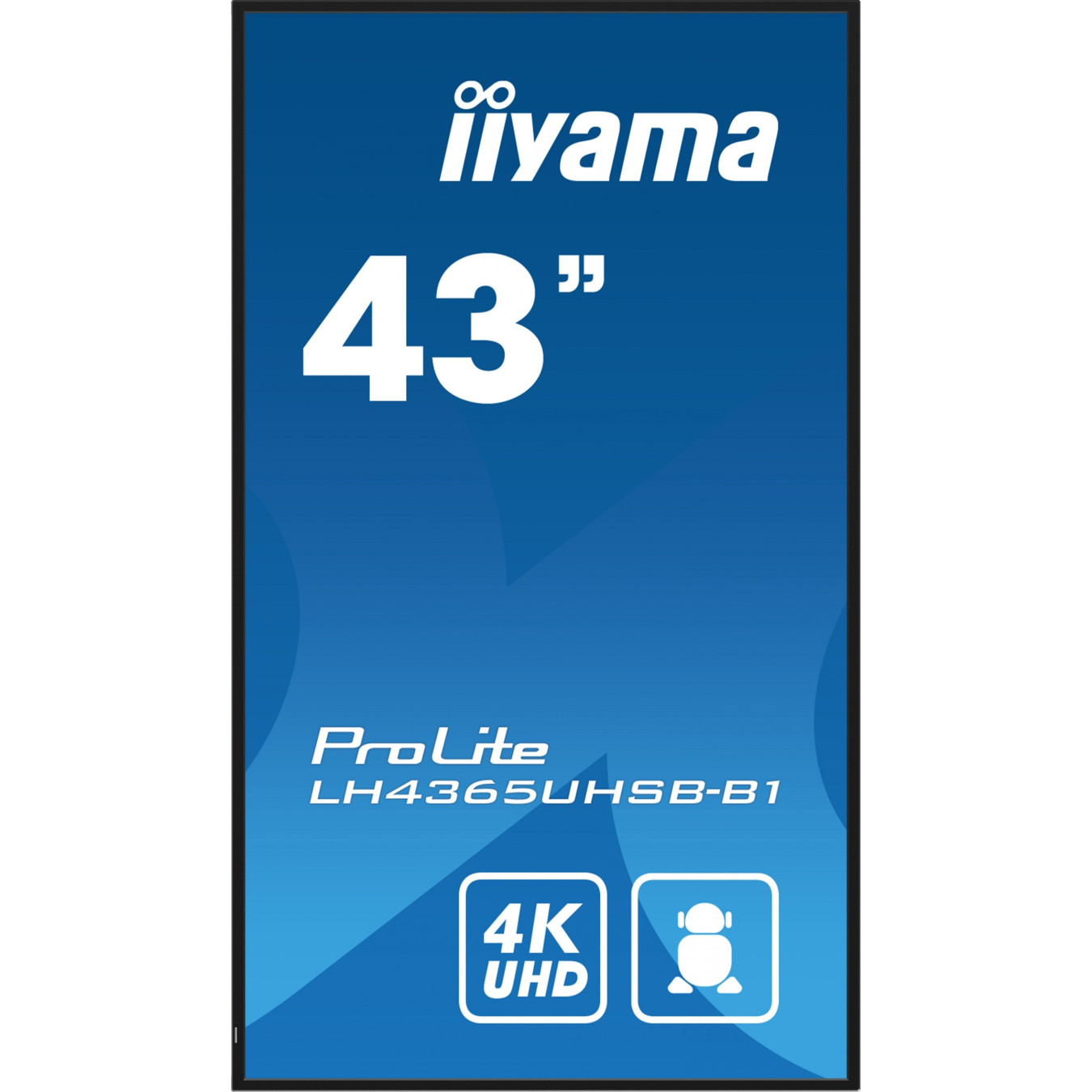 iiyama ProLite LH4365UHSB-B1 - 43" 4K Touch IPS, 800cd/m², Android 11, Wi-Fi, 2xHDMI/DP, Speakers Black
