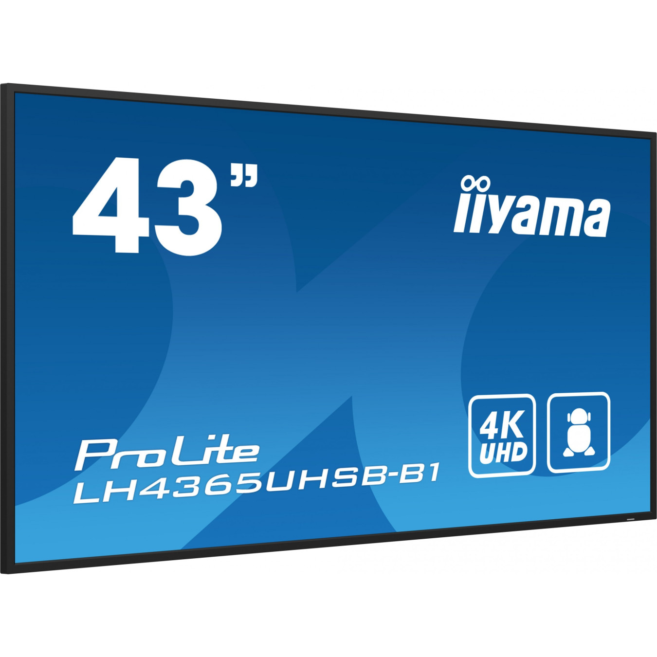 iiyama ProLite LH4365UHSB-B1 - 43" 4K Touch IPS, 800cd/m², Android 11, Wi-Fi, 2xHDMI/DP, Speakers Black