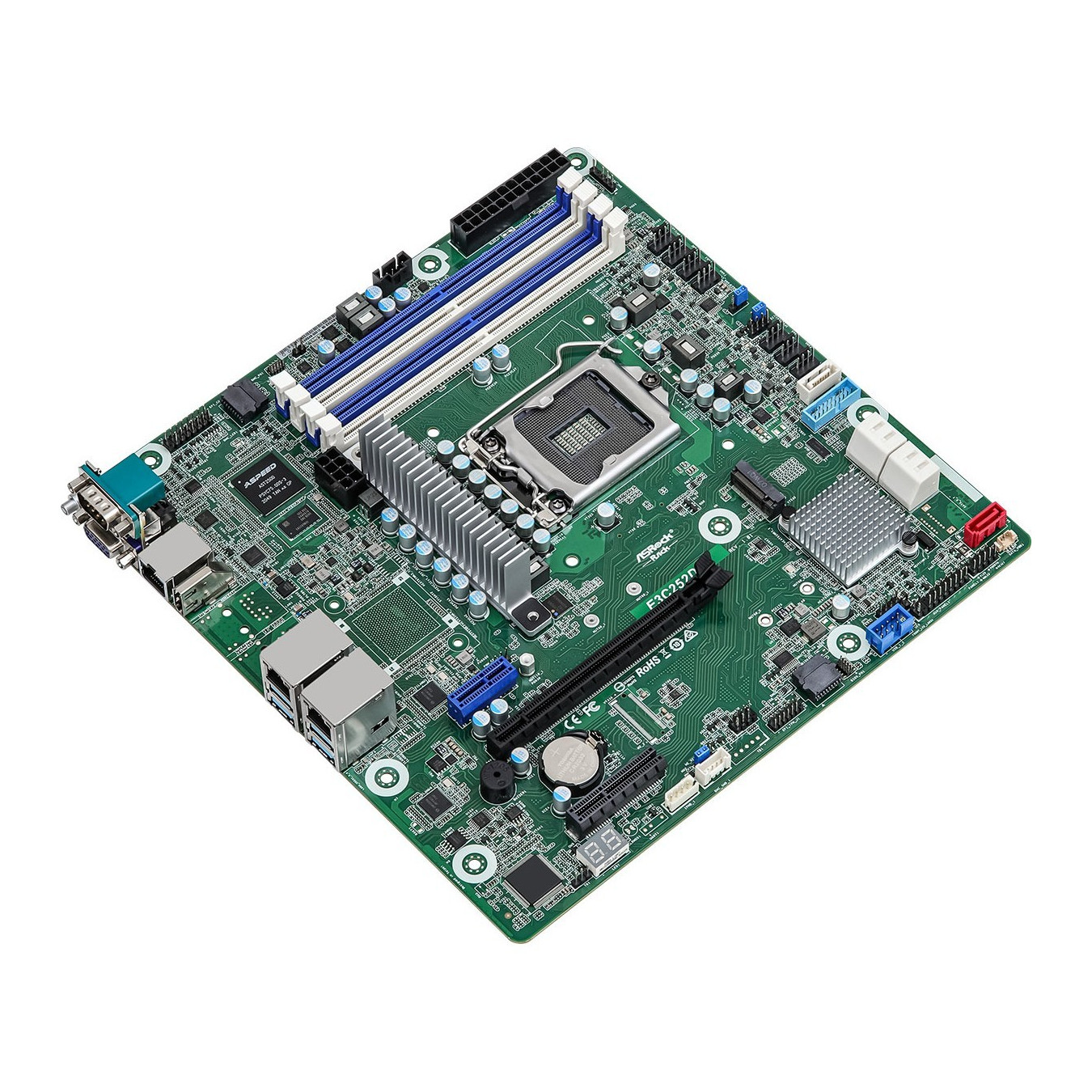 ASRock E3C252D4U - micro-ATX LGA1200 Motherboard - Intel Xeon E-2300 support, DDR4 up to 32GB, ECC, AST2500 iGPU, Intel I210 LAN