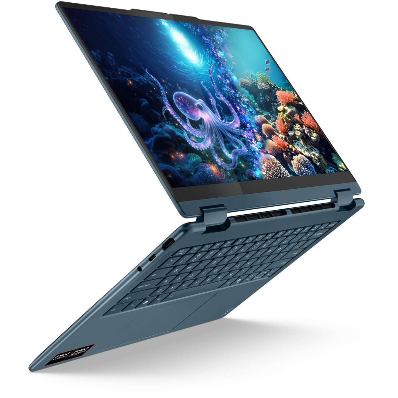Lenovo Yoga 7 - 14AKP10 - Tidal Teal, 14" OLED WUXGA (1920x1200), AMD Ryzen AI 5 2.0GHz (4.8GHz boost), 16GB LPDDR5x, 512GB SSD
