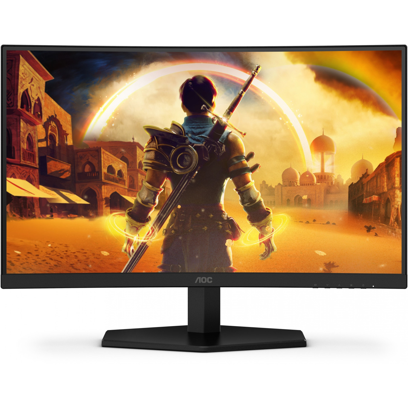 AOC C24G42E - 23.6in Curved Gaming Monitor 1500R | FHD 1920x1080, 180Hz, 4ms GTG, HDR10, DP1.4 + 2x HDMI2.0, Black/Red