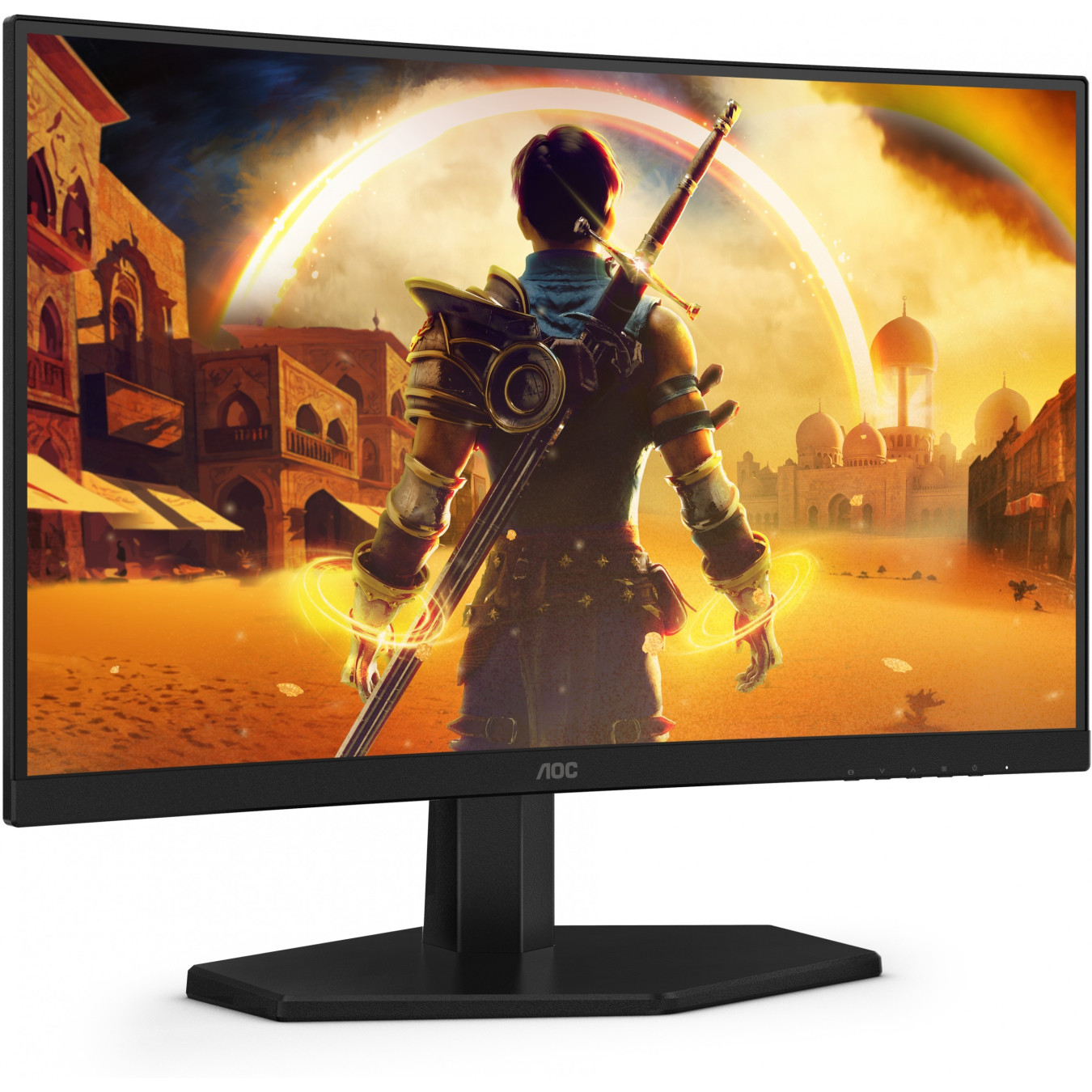 AOC C24G42E - 23.6in Curved Gaming Monitor 1500R | FHD 1920x1080, 180Hz, 4ms GTG, HDR10, DP1.4 + 2x HDMI2.0, Black/Red