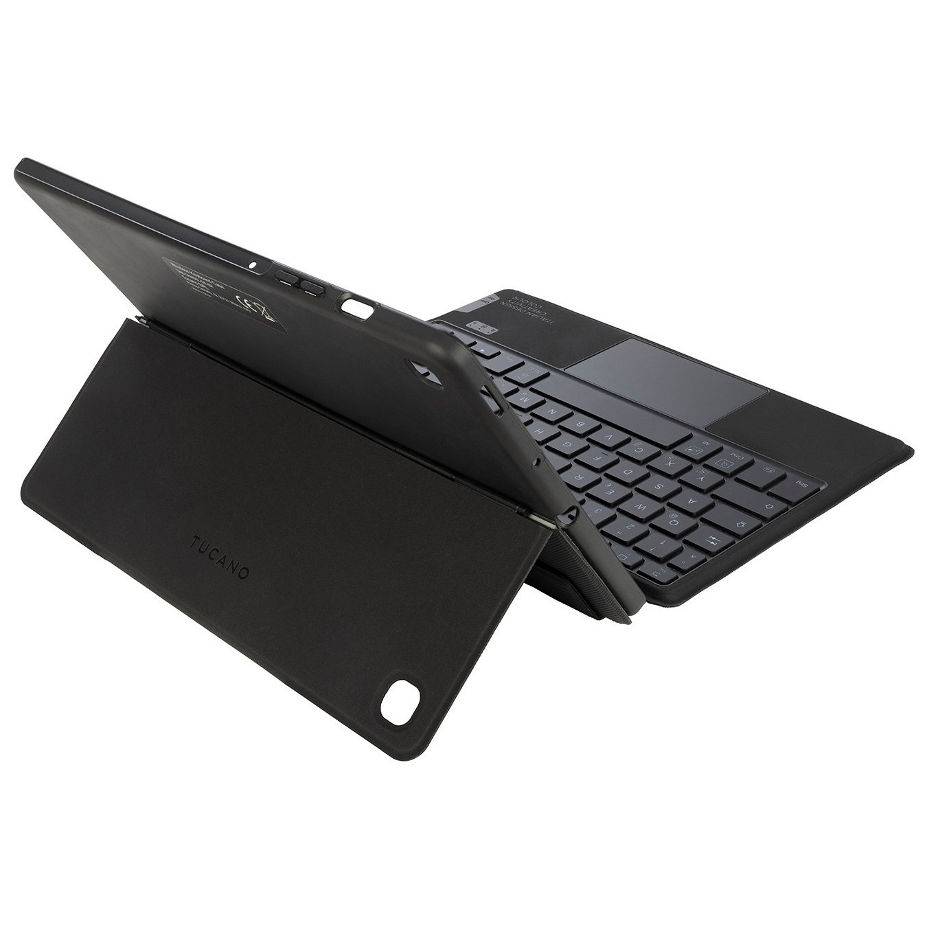Tucano BookCover Keyboard with Trackpad - F-TUCBCKTABS6L - Backlit German QWERTZ, Wireless, Black (for Galaxy Tab S6 Lite)