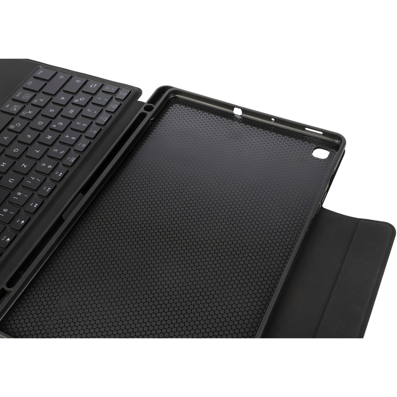 Tucano BookCover Keyboard with Trackpad - F-TUCBCKTABS6L - Backlit German QWERTZ, Wireless, Black (for Galaxy Tab S6 Lite)