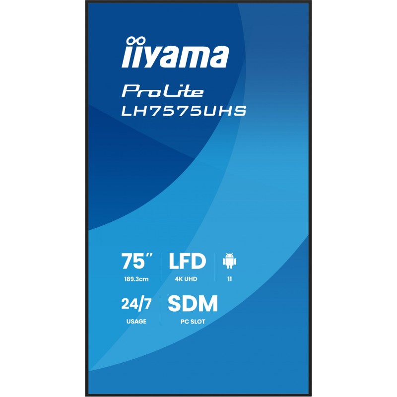Buy iiyama LH7575UHS-B2AG - 75" 4K UHD Digital Signage, Android 11, ARM Cortex, ... in Cyprus, Nicosia, Limassol, Larnaka, Pafos