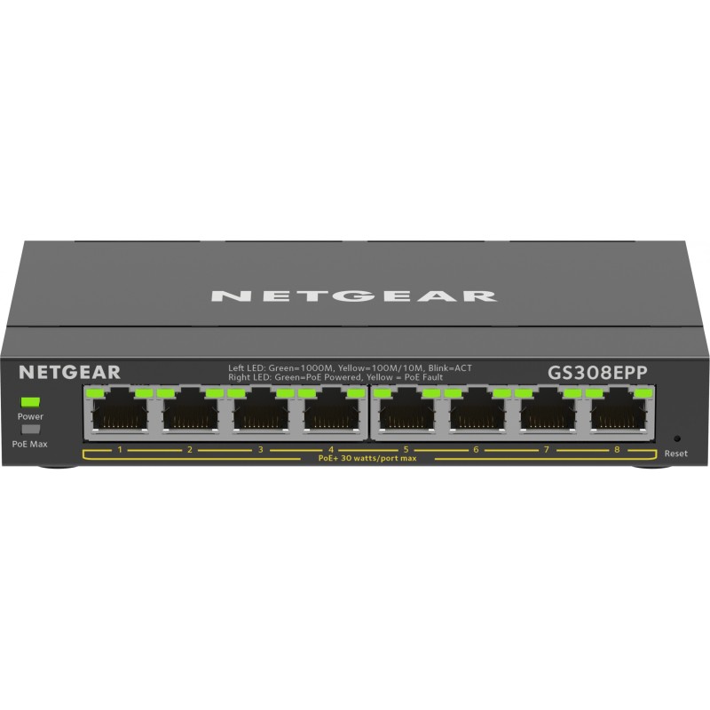 Buy NETGEAR GS308EPP-100PES - 8-Port Gigabit PoE+ Managed L2/L3 Switch - Black in Cyprus, Nicosia, Limassol, Larnaka, Pafos