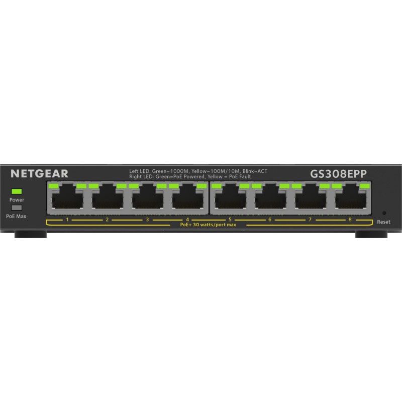 Buy NETGEAR GS308EPP-100PES - 8-Port Gigabit PoE+ Managed L2/L3 Switch - Black in Cyprus, Nicosia, Limassol, Larnaka, Pafos
