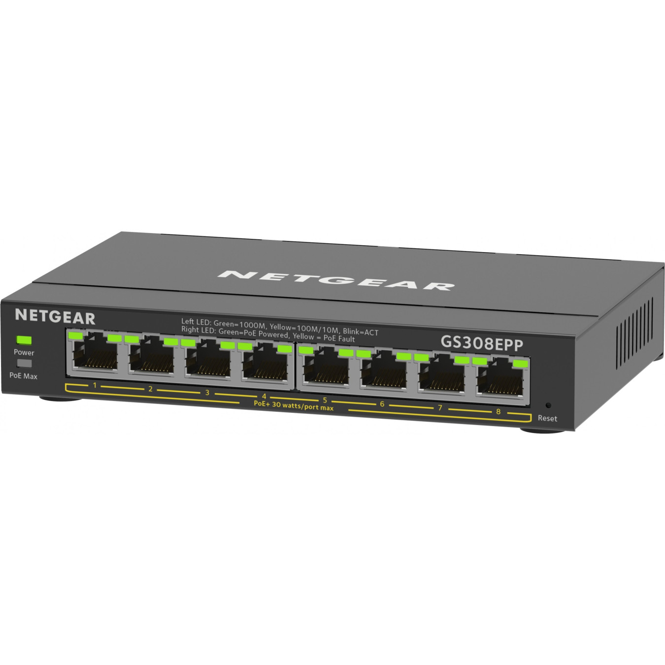 NETGEAR GS308EPP-100PES - 8-Port Gigabit PoE+ Managed L2/L3 Switch - Black — Buy in Cyprus with Fast Delivery