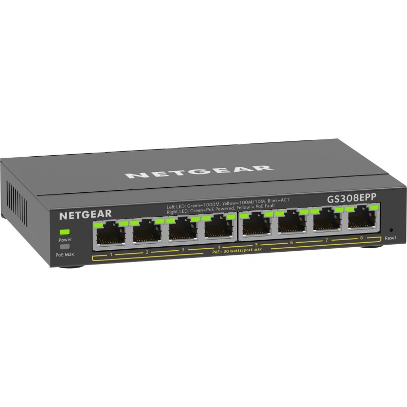 Buy NETGEAR GS308EPP-100PES - 8-Port Gigabit PoE+ Managed L2/L3 Switch - Black in Cyprus, Nicosia, Limassol, Larnaka, Pafos