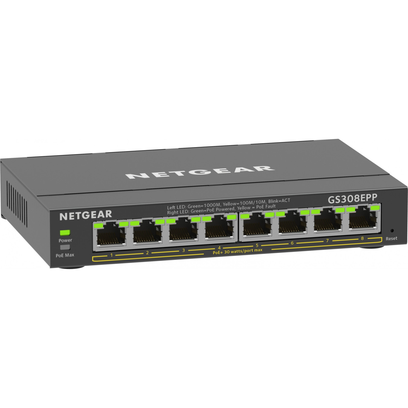 NETGEAR GS308EPP-100PES - 8-Port Gigabit PoE+ Managed L2/L3 Switch - Black — Buy in Cyprus with Fast Delivery