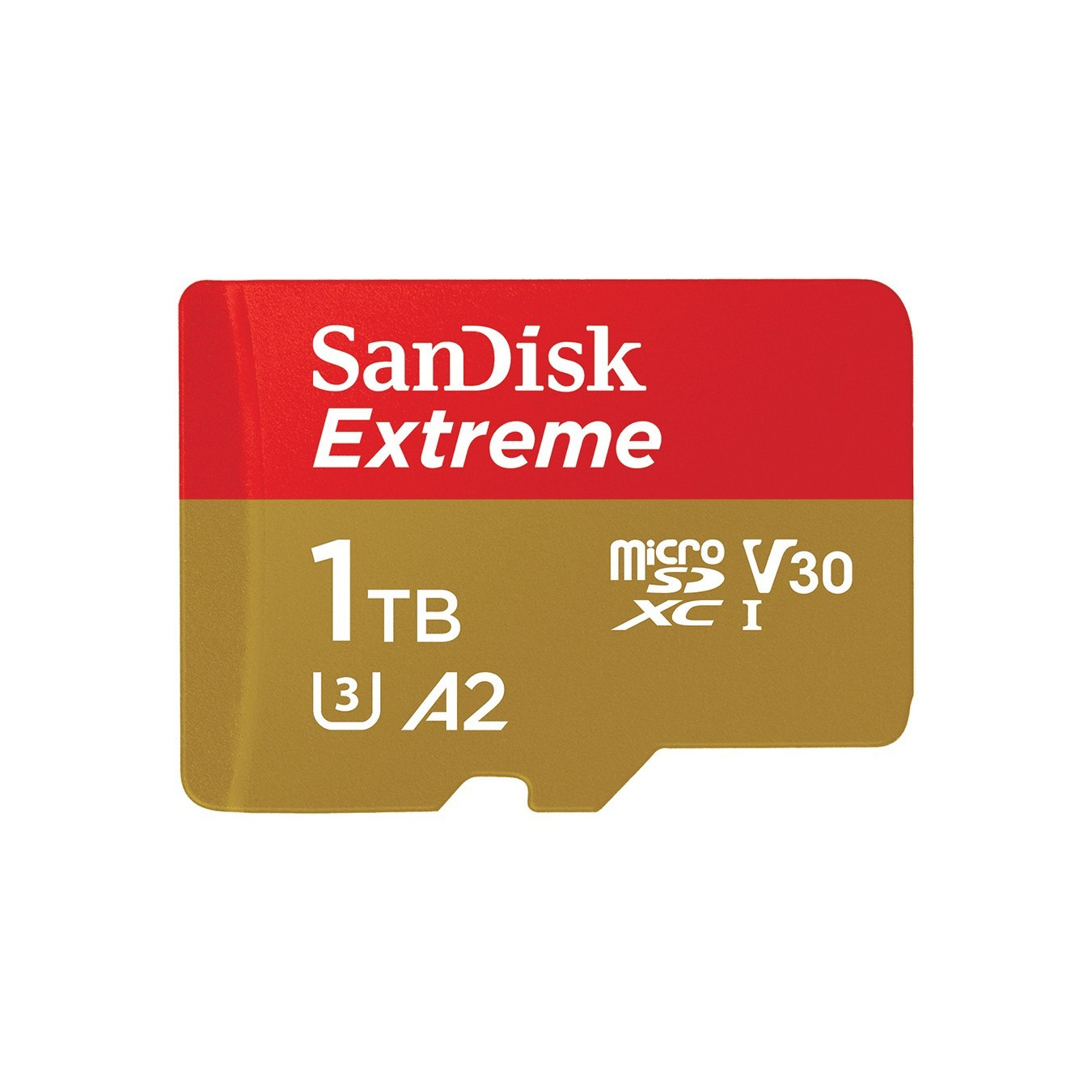 SanDisk Extreme microSDXC 1TB - Gold/Red, V30 (U1), Up to 190MB/s Read, Includes microSD Adapter