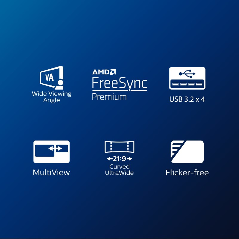 Buy Philips 346E2CUAE - 34in UWQHD Curved VA Monitor (3440x1440) 100Hz, USB-C PD... in Cyprus, Nicosia, Limassol, Larnaka, Pafos