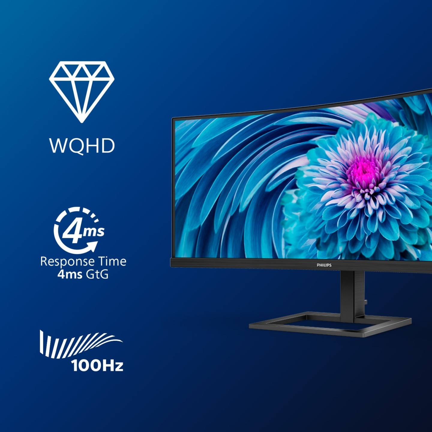 Philips 346E2CUAE 34in UWQHD Curved VA Monitor 100Hz USB-C 65W (Boxed) — Buy in Cyprus with Fast Delivery