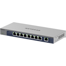 NETGEAR GS108MX - 8x Gigabit + 1x 10G Copper Unmanaged Switch - Metal, Fanless, Rackmount Capable