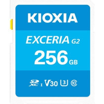Kioxia EXCERIA G2 SDXC Memory Card - 256GB - UHS-I U3 V30 Class 10, Blue, 100MB/s Read, 50MB/s Write