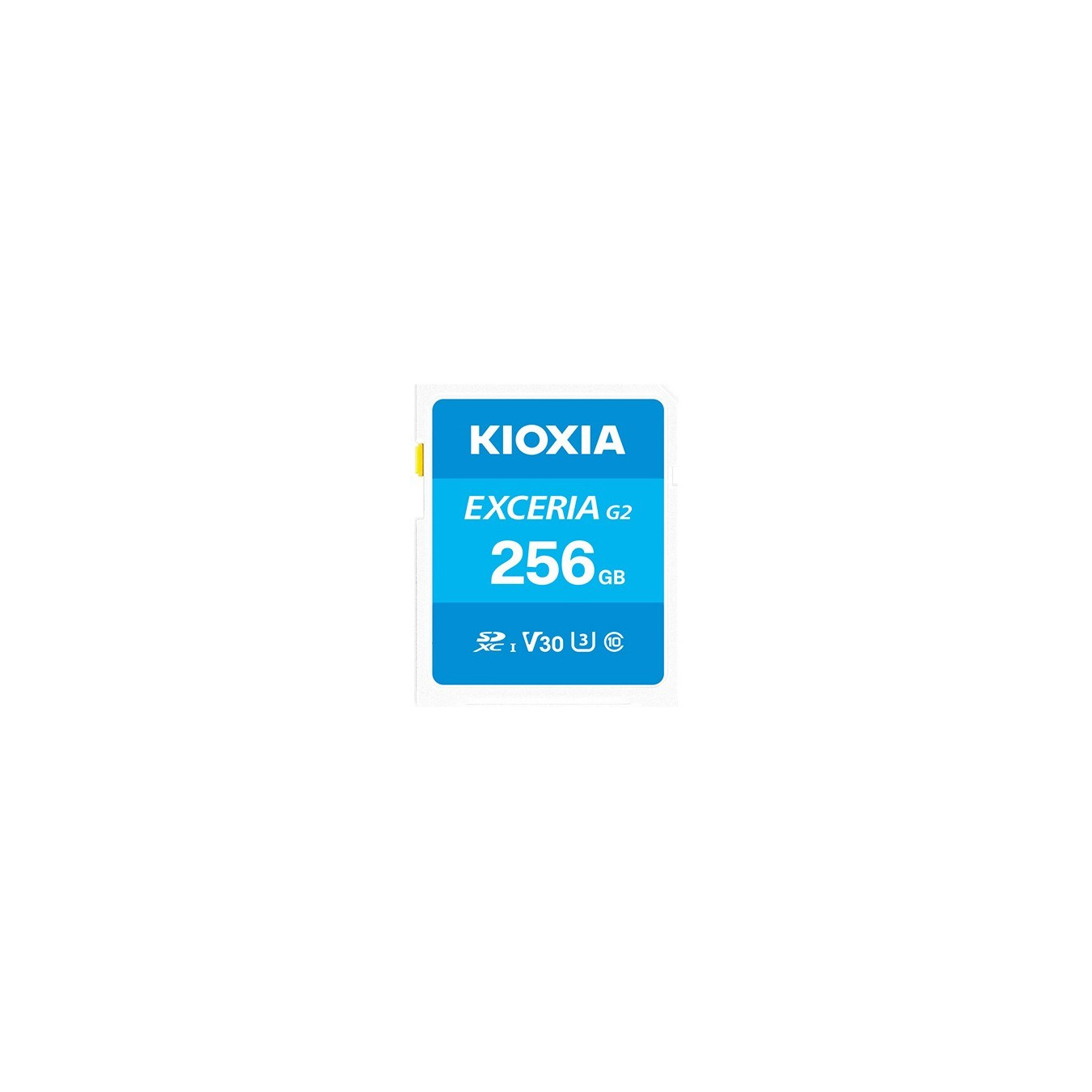 Kioxia EXCERIA G2 SDXC Memory Card - 256GB - UHS-I U3 V30 Class 10, Blue, 100MB/s Read, 50MB/s Write