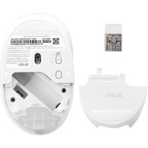 ASUS MD101 - Ambidextrous Wireless Mouse (White) - RF 2.4GHz + Bluetooth 5.3, 2400 DPI, AA Battery