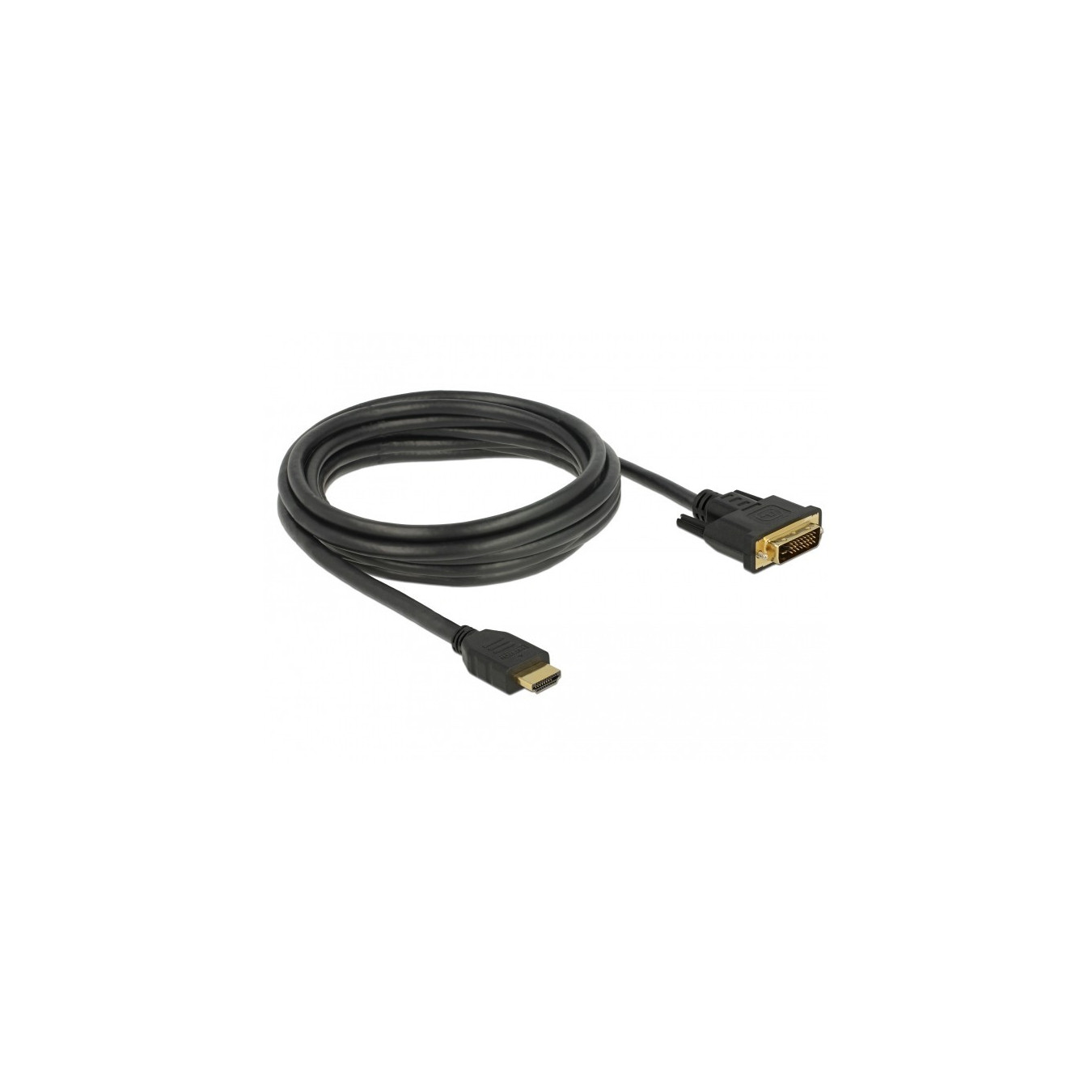 DELOCK HDMI to DVI 24+1 Cable - 85655 - Black, 3 m, Gold-Plated, Bidirectional — Buy in Cyprus with Fast Delivery