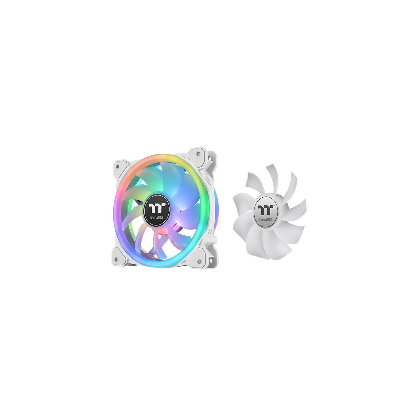 Thermaltake SWAFAN 12 RGB Radiator Fan - 120mm White - 500–2000 RPM, Hydraulic Bearing, 3-Pack