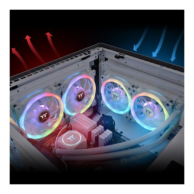 Buy Thermaltake SWAFAN 12 RGB Radiator Fan - 120mm White - 500–2000 RPM, Hydra... in Cyprus, Nicosia, Limassol, Larnaka, Pafos
