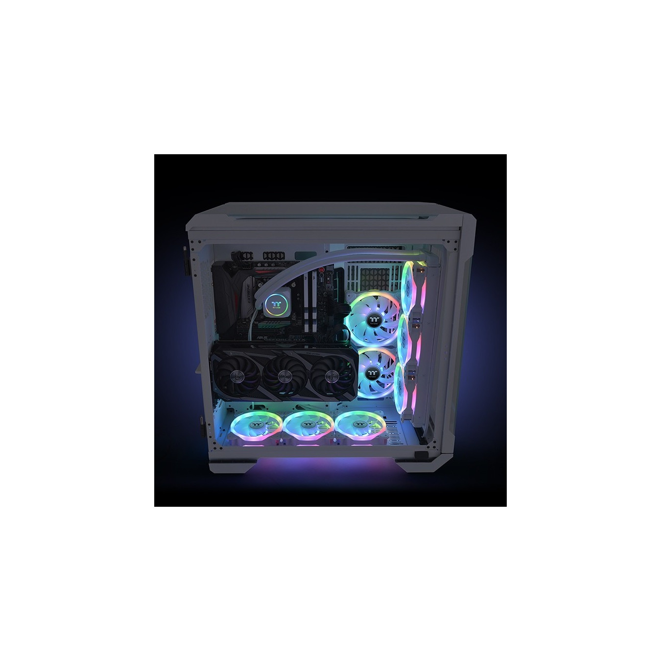 Thermaltake SWAFAN 12 RGB Radiator Fan - 120mm White - 500–2000 RPM, Hydraulic Bearing, 3-Pack