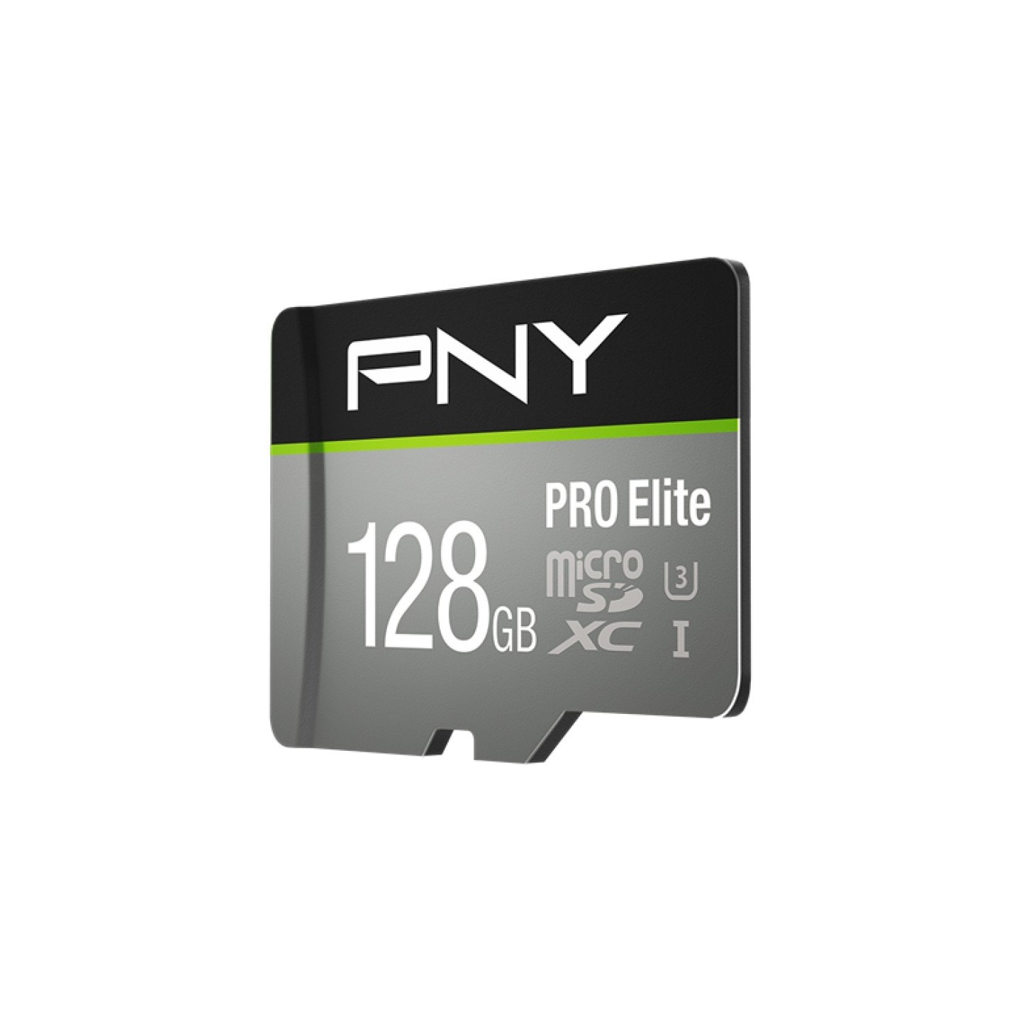 PNY Pro Elite microSDXC Card - Pro Elite - 128GB, UHS-I U3 (Class 10), Black/Grey, 100MB/s R / 90MB/s W