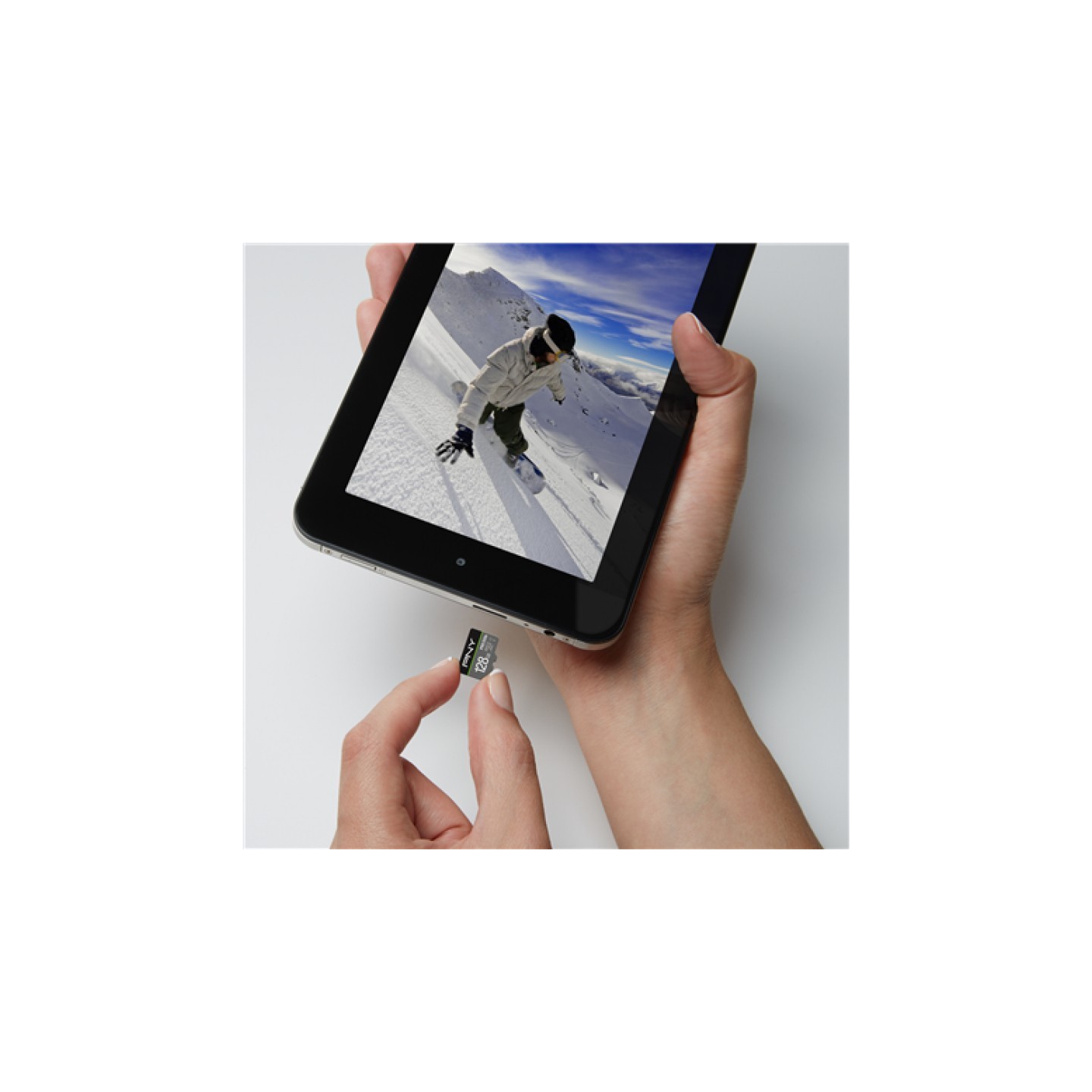 PNY Pro Elite microSDXC Card - Pro Elite - 128GB, UHS-I U3 (Class 10), Black/Grey, 100MB/s R / 90MB/s W