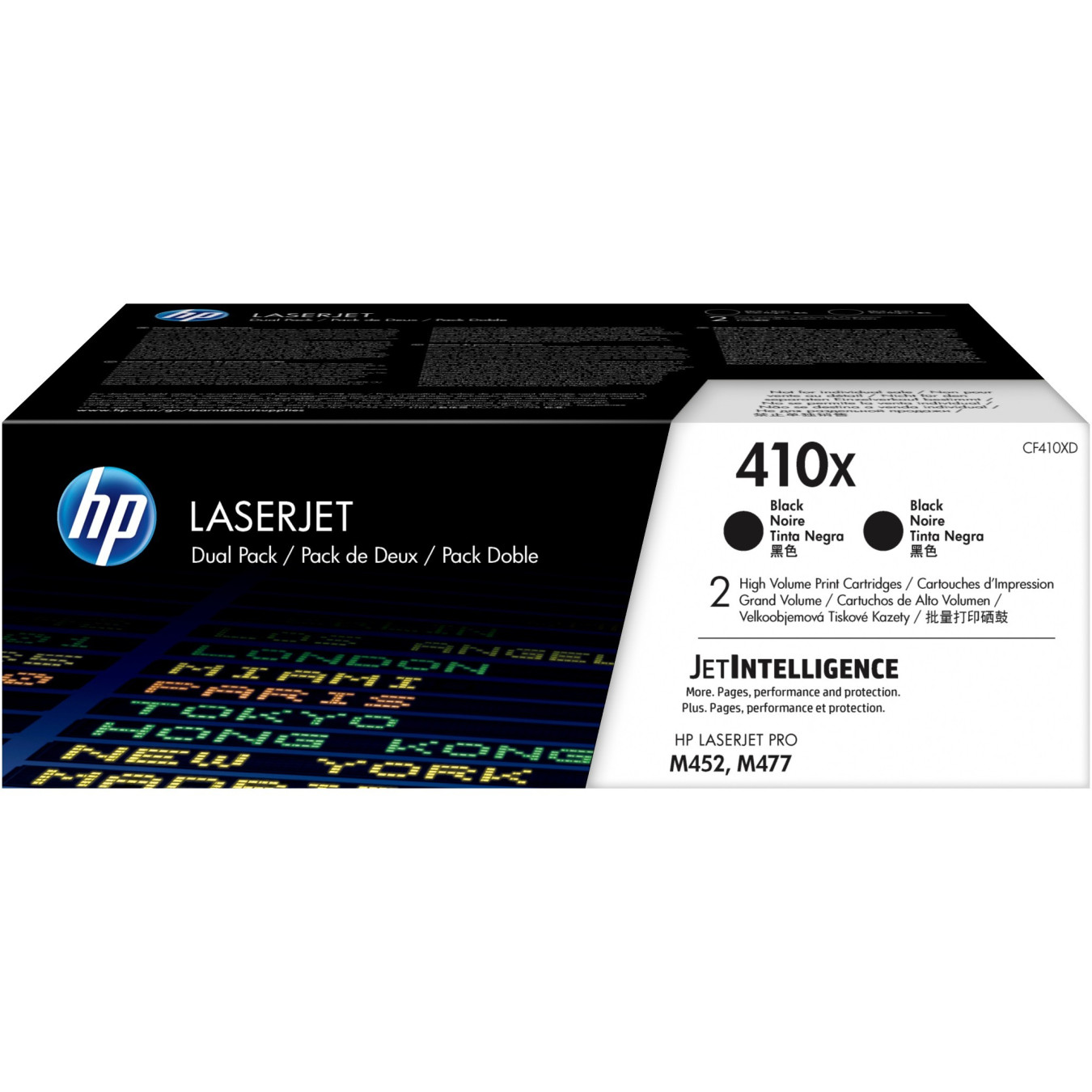 HP 410X - CF410XD - Original High Yield Black LaserJet Toner Cartridges (2-Pack, 13,000 pages)