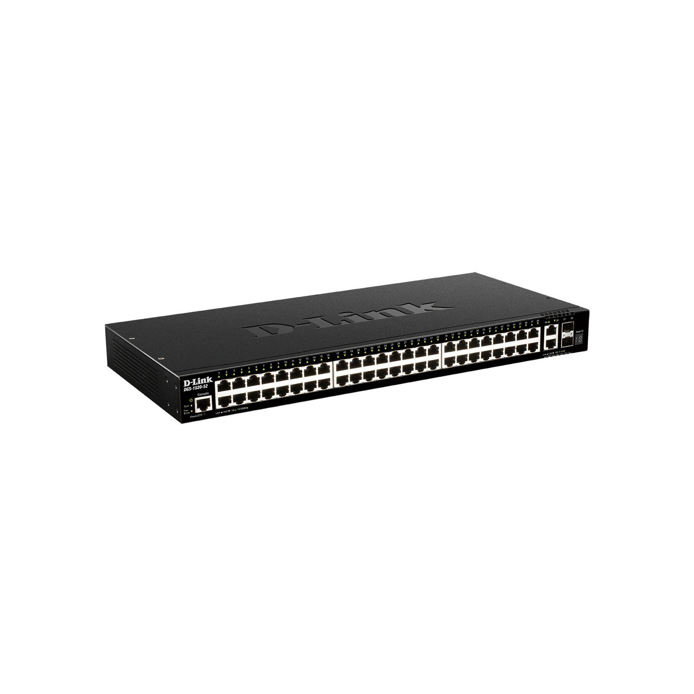 D-Link DGS-1520-52/E - 52-Port Smart Managed L3 Switch, 48x Gigabit + 2x 10G RJ45 + 2x SFP+, 1U Rack, Black