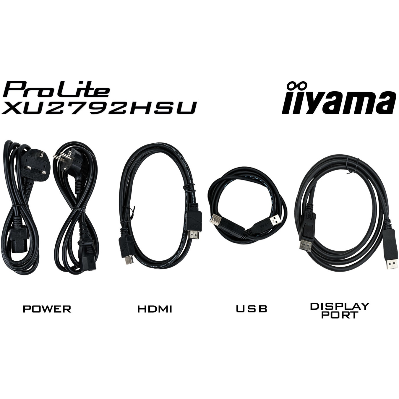 iiyama ProLite XU2792HSU-B6 - 27" FHD IPS Monitor, 100Hz, 0.4ms, HDMI/DP, USB Hub, Speakers, VESA, Black