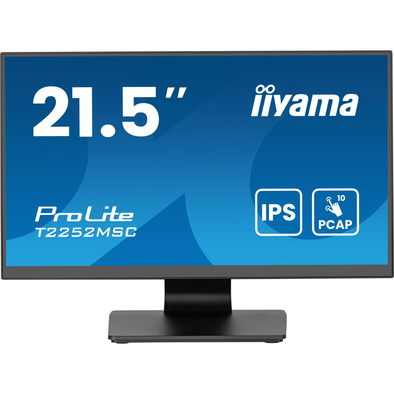 iiyama ProLite T2252MSC-B2AG - 21.5" Touch IPS Full HD Monitor, Edge-to-Edge Glass, HDMI+DP+2xUSB, Black