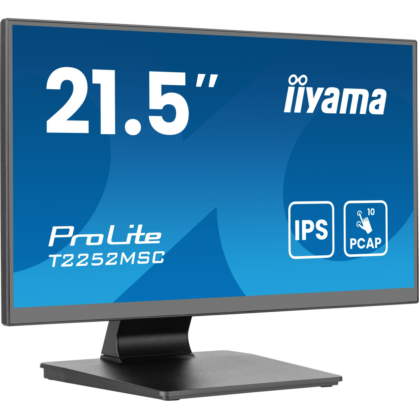 iiyama ProLite T2252MSC-B2AG - 21.5" Touch IPS Full HD Monitor, Edge-to-Edge Glass, HDMI+DP+2xUSB, Black
