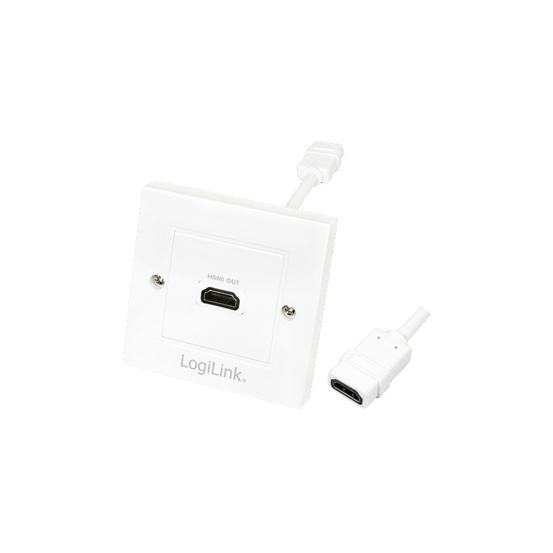 LogiLink HDMI Wall Socket Coupler - AH0014 - White, Female-to-Female, 1-Port — Buy in Cyprus with Fast Delivery