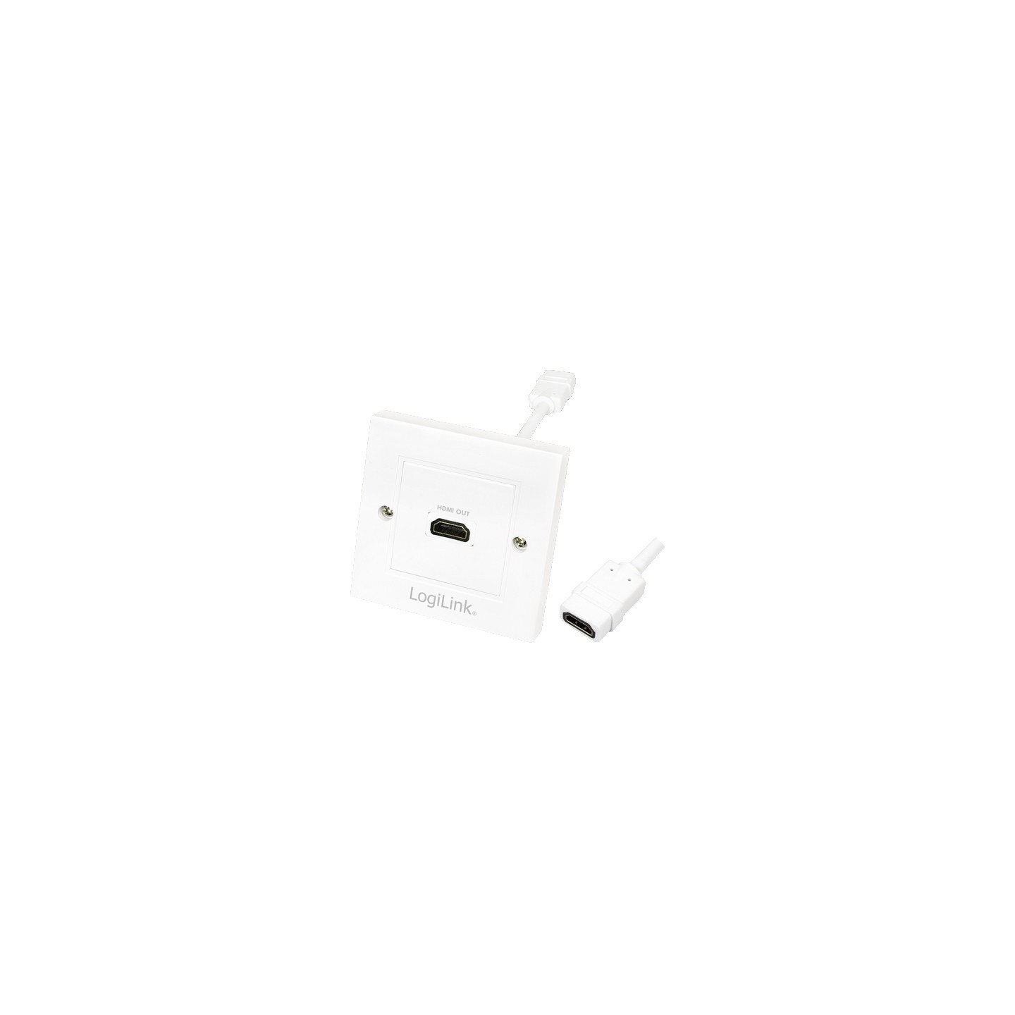 LogiLink HDMI Wall Socket Coupler - AH0014 - White, Female-to-Female, 1-Port — Buy in Cyprus with Fast Delivery