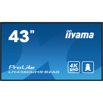 iiyama LH4360UHS-B2AG - 42.5" (108 cm) 4K UHD Digital Signage, Android 11, ARM A53 4-core, 2GB RAM/16GB, 3xHDMI, 2xUSB, Black