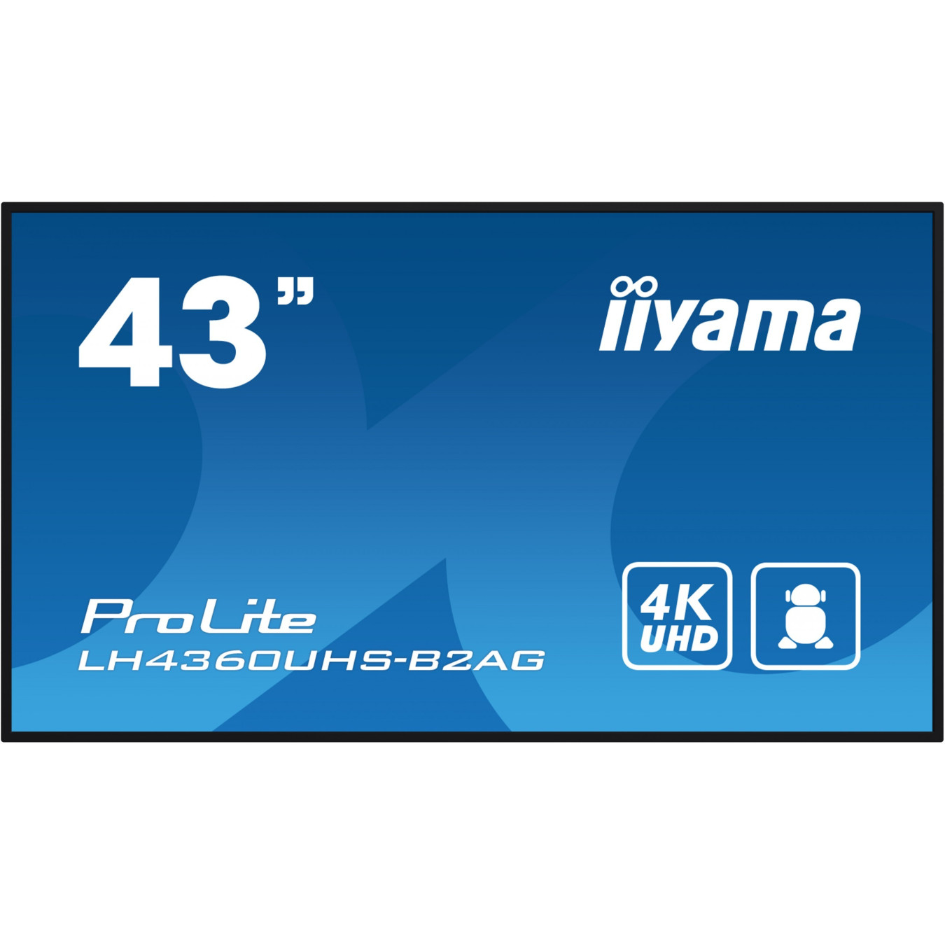 iiyama LH4360UHS-B2AG - 42.5" (108 cm) 4K UHD Digital Signage, Android 11, ARM A53 4-core, 2GB RAM/16GB, 3xHDMI, 2xUSB, Black