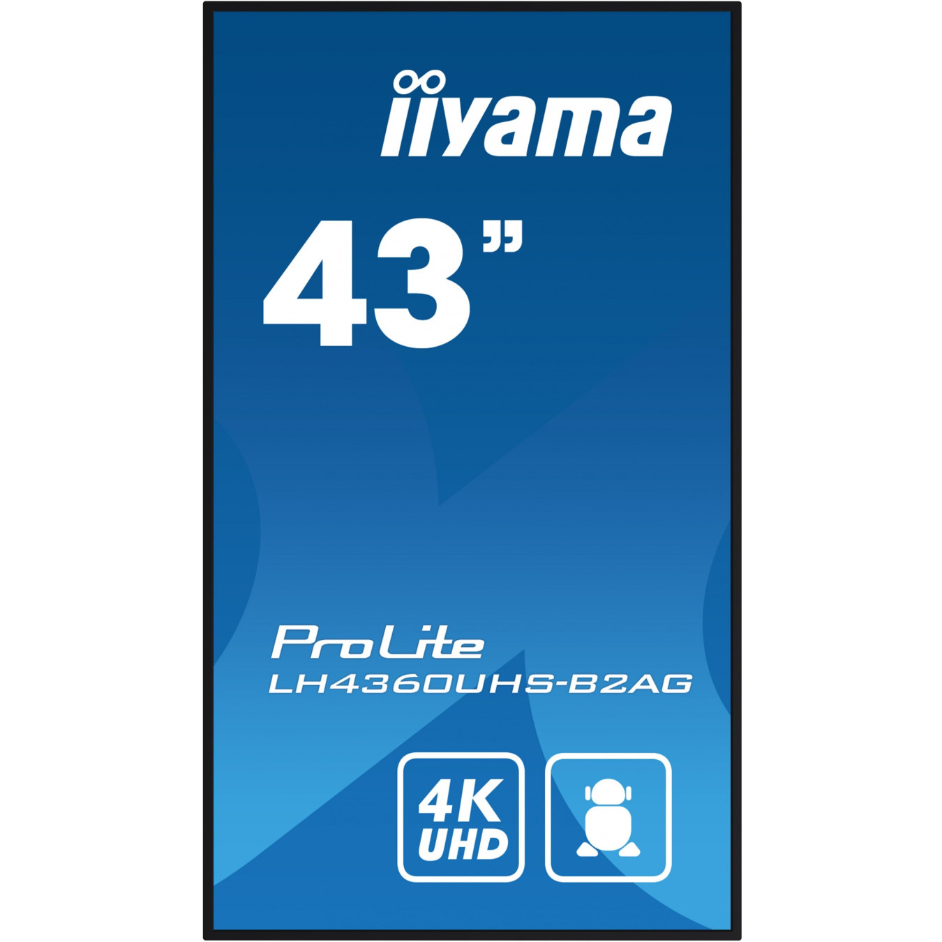 iiyama LH4360UHS-B2AG - 42.5" (108 cm) 4K UHD Digital Signage, Android 11, ARM A53 4-core, 2GB RAM/16GB, 3xHDMI, 2xUSB, Black
