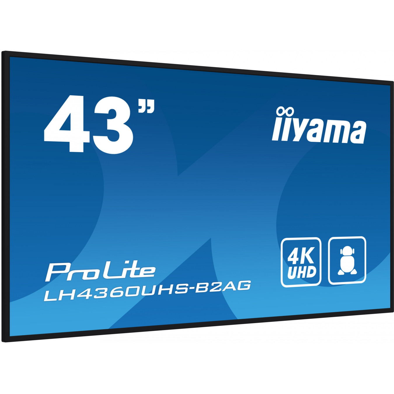 iiyama LH4360UHS-B2AG - 42.5" (108 cm) 4K UHD Digital Signage, Android 11, ARM A53 4-core, 2GB RAM/16GB, 3xHDMI, 2xUSB, Black