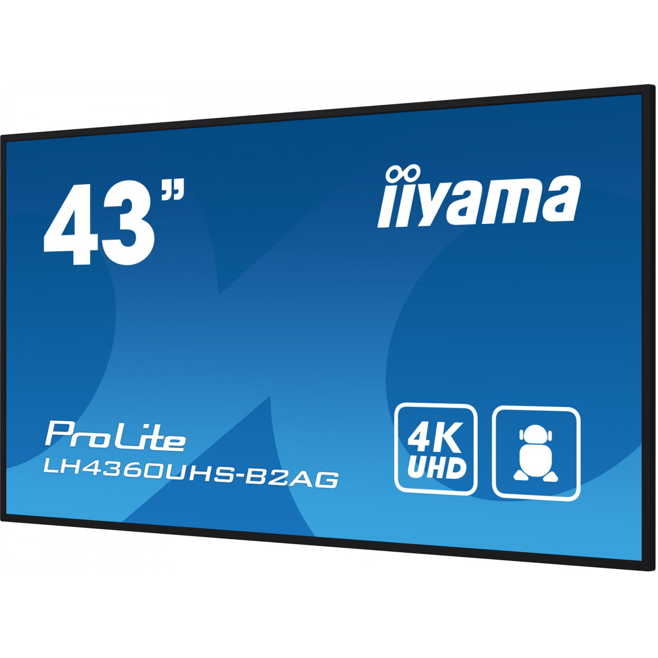 iiyama LH4360UHS-B2AG - 42.5" (108 cm) 4K UHD Digital Signage, Android 11, ARM A53 4-core, 2GB RAM/16GB, 3xHDMI, 2xUSB, Black