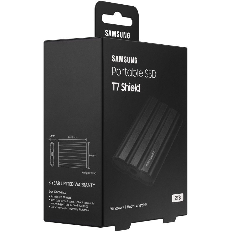 Buy Samsung Portable SSD T7 Shield - MU-PE2T0S - 2TB, USB-C (USB 3.2 Gen2), 1050... in Cyprus, Nicosia, Limassol, Larnaka, Pafos