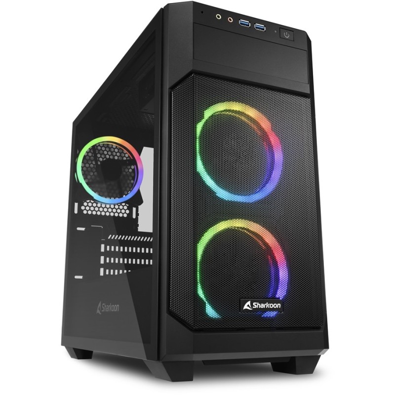 Buy Sharkoon V1000 RGB - Mini Micro-ATX Case - Black, RGB Fans, 240mm Front Radi... in Cyprus, Nicosia, Limassol, Larnaka, Pafos