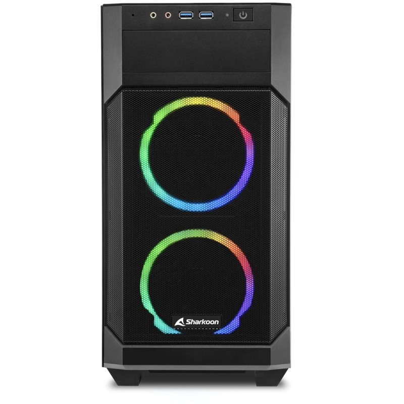 Buy Sharkoon V1000 RGB - Mini Micro-ATX Case - Black, RGB Fans, 240mm Front Radi... in Cyprus, Nicosia, Limassol, Larnaka, Pafos