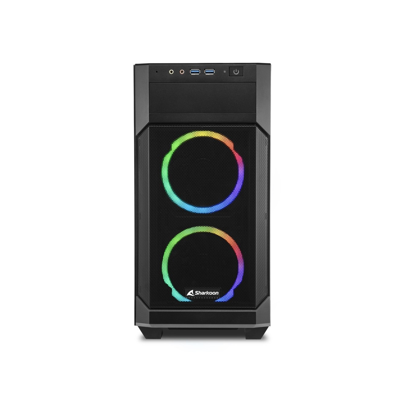 Sharkoon V1000 RGB - Mini Micro-ATX Case - Black, RGB Fans, 240mm Front Radiator — Buy in Cyprus with Fast Delivery