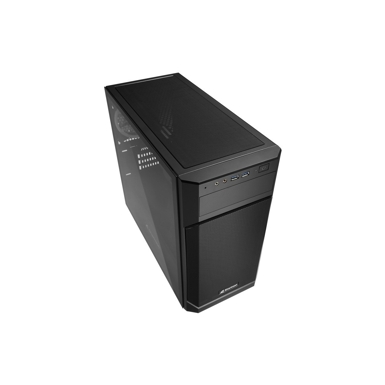 Sharkoon V1000 RGB - Mini Micro-ATX Case - Black, RGB Fans, 240mm Front Radiator — Buy in Cyprus with Fast Delivery