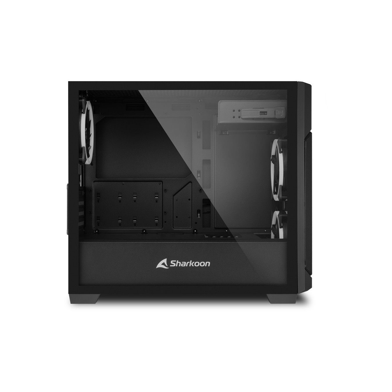 Sharkoon V1000 RGB - Mini Micro-ATX Case - Black, RGB Fans, 240mm Front Radiator — Buy in Cyprus with Fast Delivery