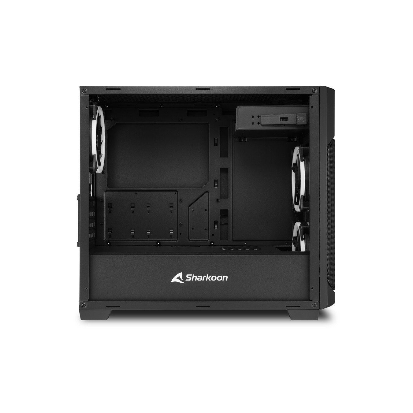Sharkoon V1000 RGB - Mini Micro-ATX Case - Black, RGB Fans, 240mm Front Radiator — Buy in Cyprus with Fast Delivery