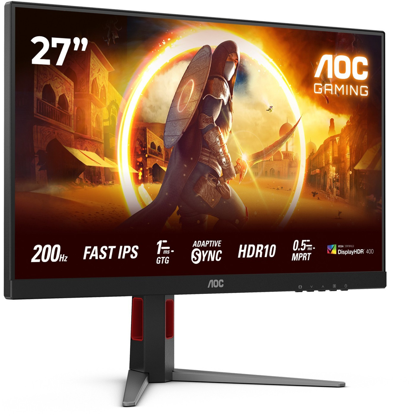 AOC 27G4HA - 27" Fast IPS Gaming Monitor - FHD 1920x1080, 200Hz, 1ms, HDR10, Black/Red — Buy in Cyprus with Fast Delivery