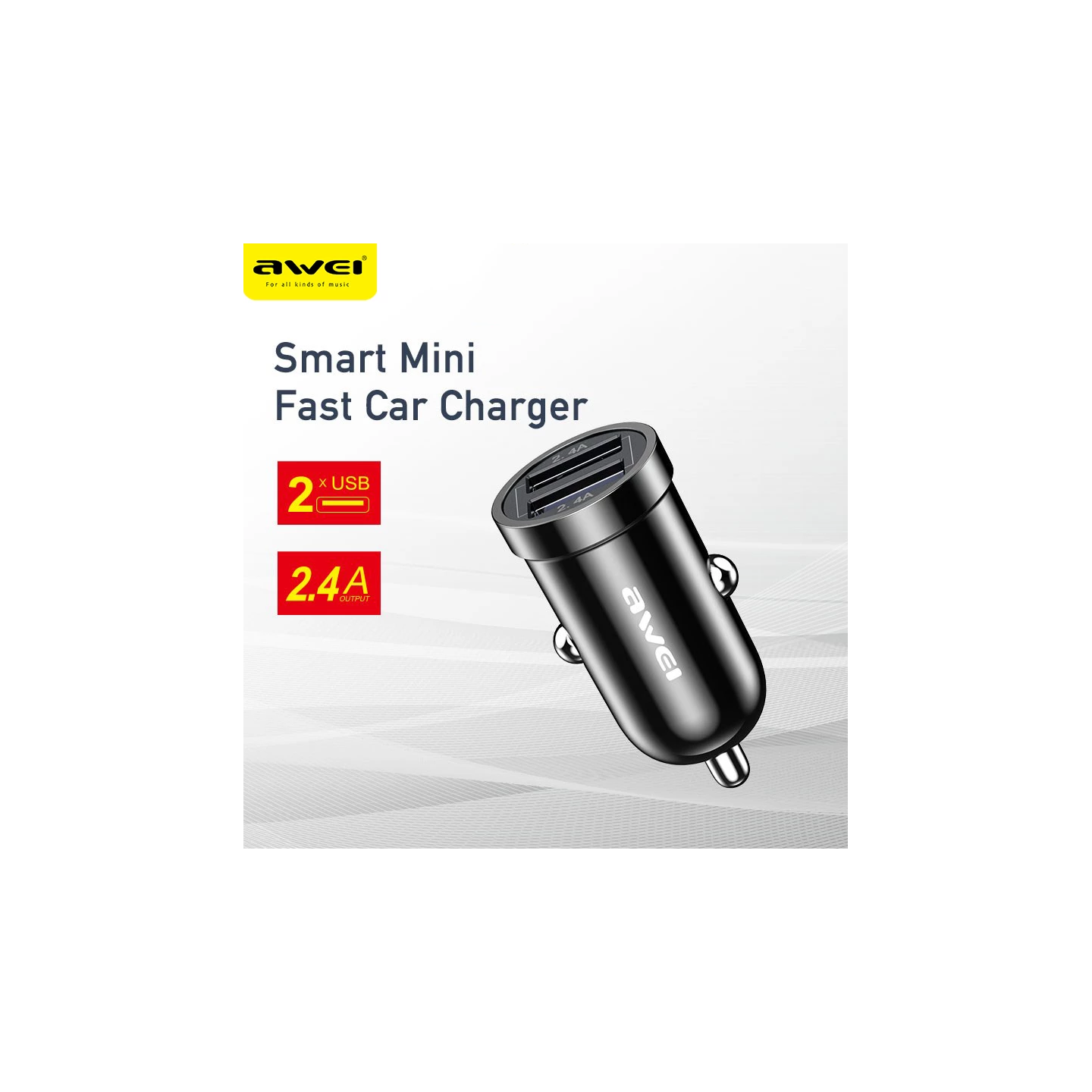 Car Charger Awei C-707 2 USB ports -  Official distributor b2b Armenius Store
