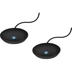 Logitech Group Expansion Mics 989-000171 Wireless Omnidirectional Table Mics Black 2-Pack (Boxed)