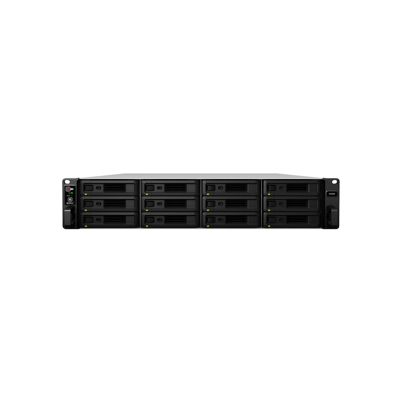 Synology Unified Controller - UC3200 - 2U Rack SAN, Intel Xeon D-1521 2.4/2.7GHz, 8GB DDR4, 12-bay SAS, Black/Grey